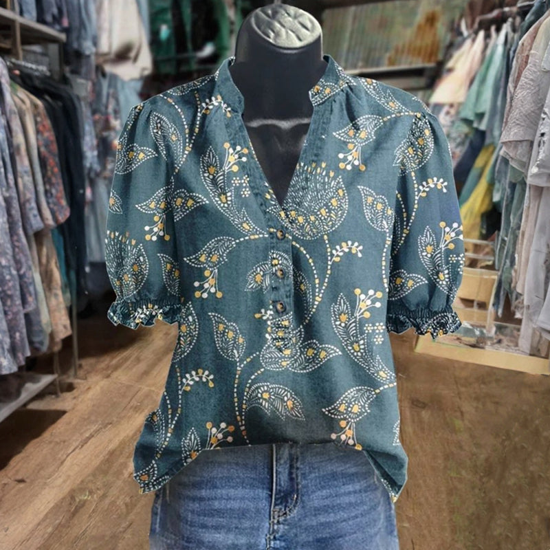 Blouse À Imprimé Floral Vintage