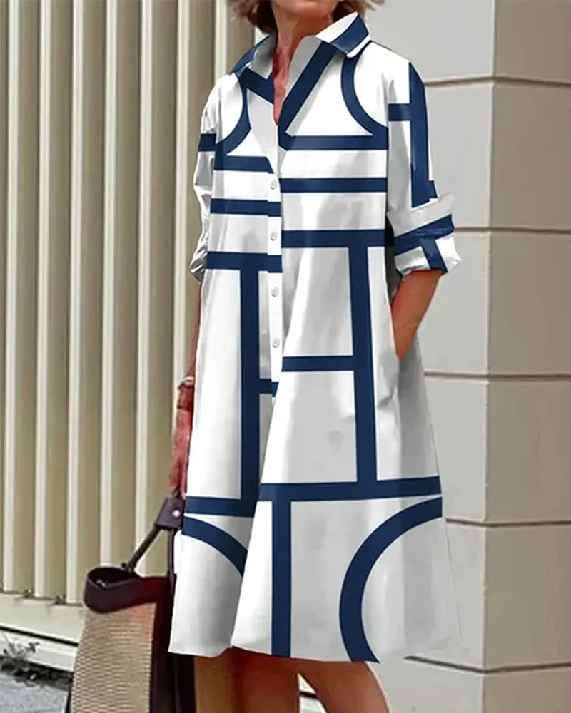 Camille - Robe Avec Poches Et Imprimé Géométrique