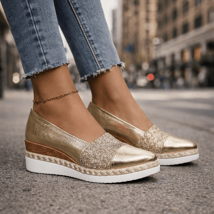Serena | Wedge Sandals with Glitter