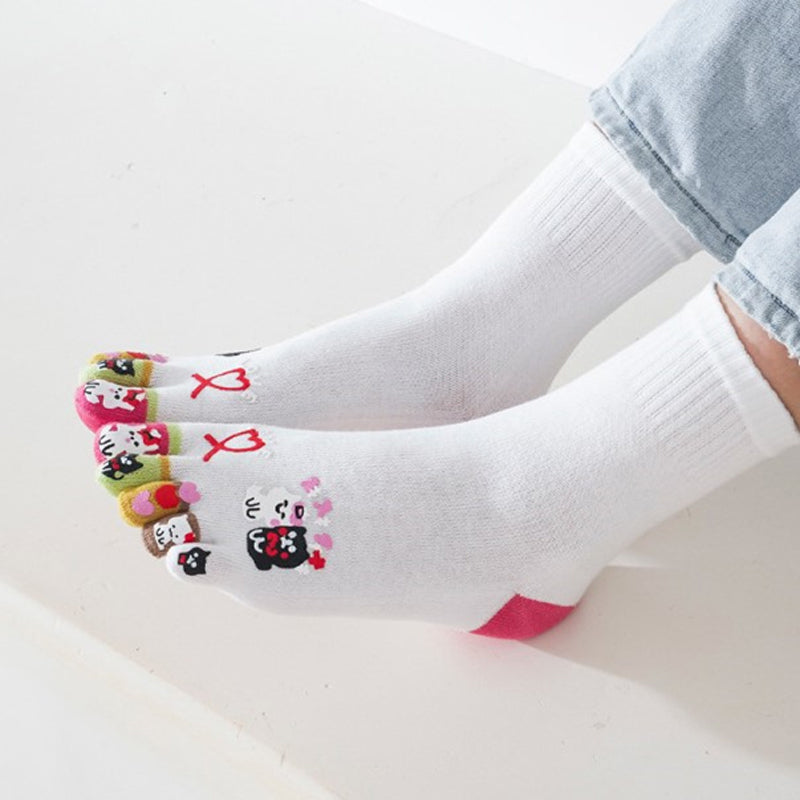 Chaussettes À Cinq Doigts De Dessin Animé
