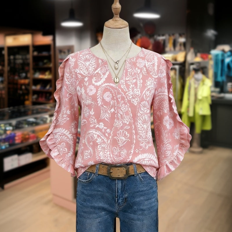 Blouse Vintage À Imprimé Floral