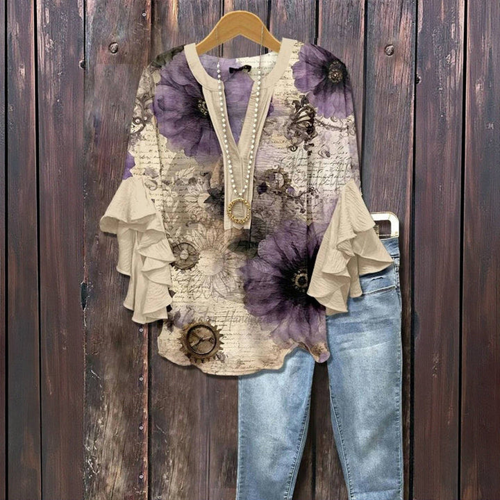 Blouse À Imprimé Floral Vintage