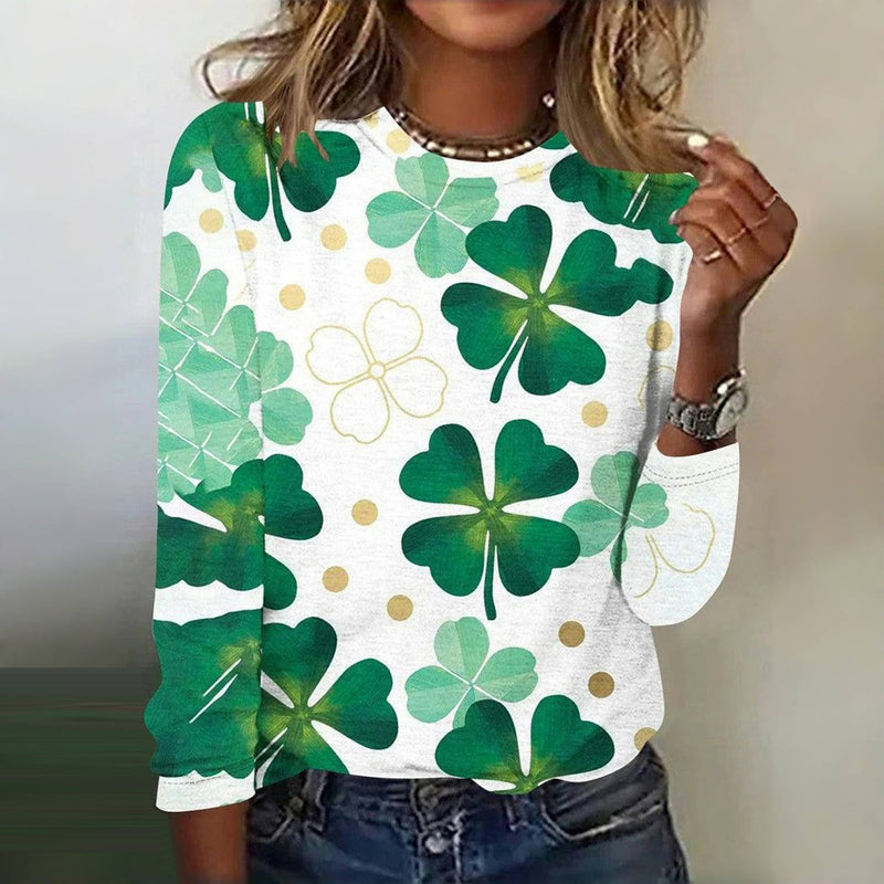 T-Shirt À Imprimé Trèfle À Quatre Feuilles