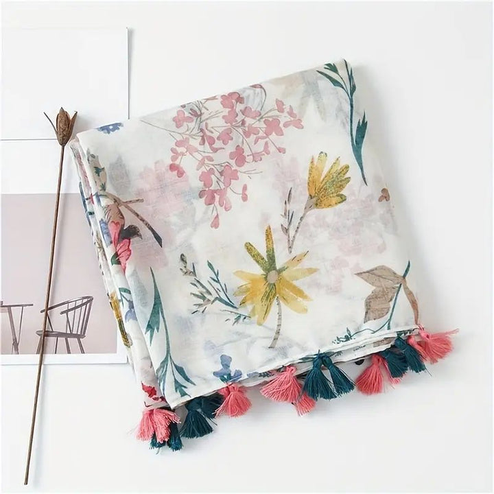 Écharpe À Imprimé Floral Vintage