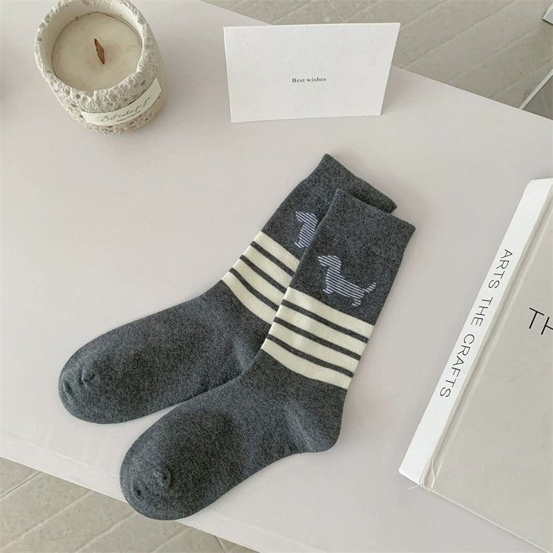 Chaussettes Décontractées À Imprimé Chiot