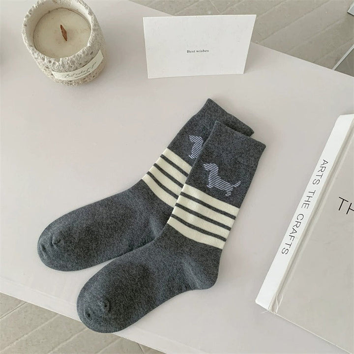 Chaussettes Décontractées À Imprimé Chiot