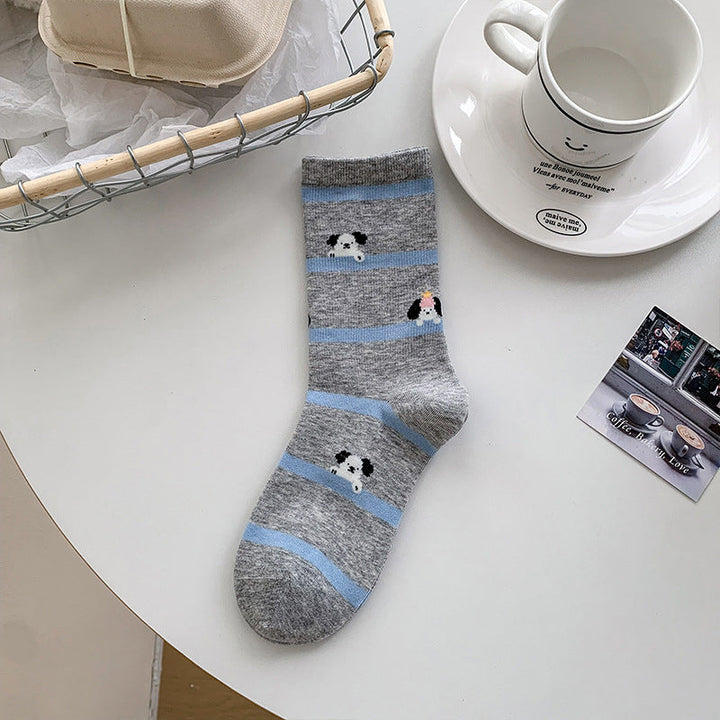 Chaussettes Décontractées À Imprimé Chiot