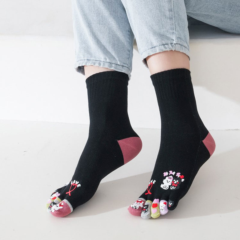 Chaussettes À Cinq Doigts De Dessin Animé