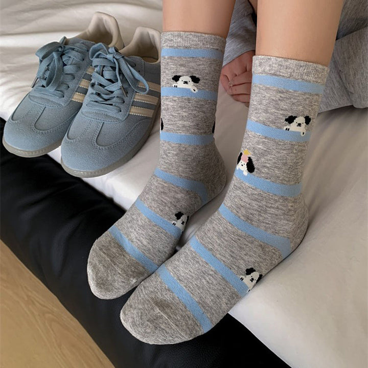 Chaussettes Décontractées À Imprimé Chiot