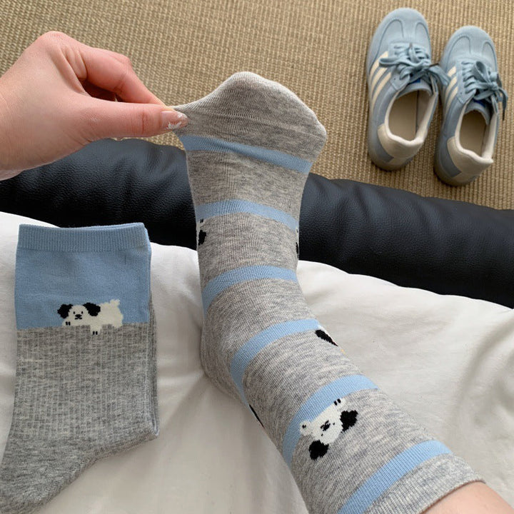 Chaussettes Décontractées À Imprimé Chiot