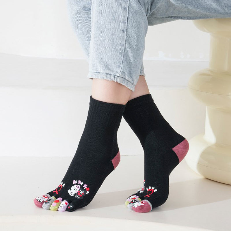Chaussettes À Cinq Doigts De Dessin Animé