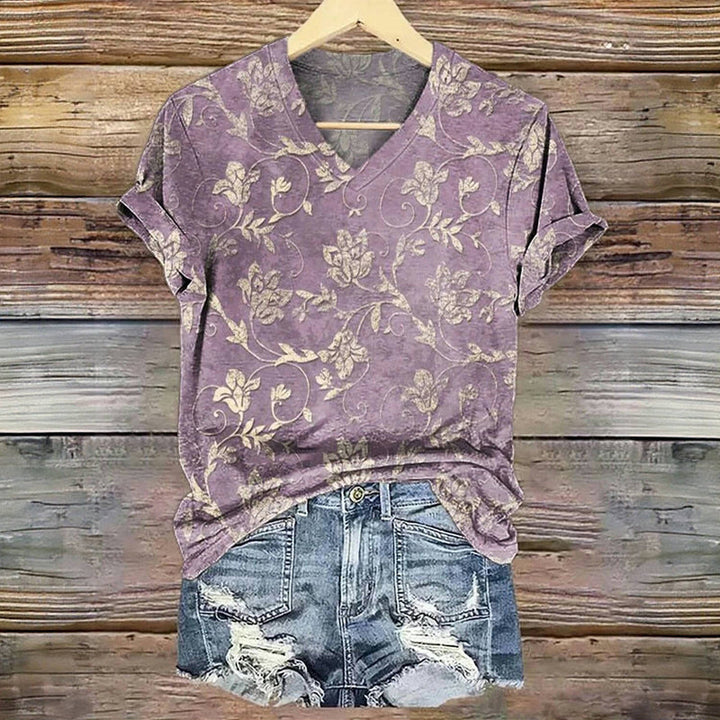 T-Shirt À Imprimé Floral Vintage