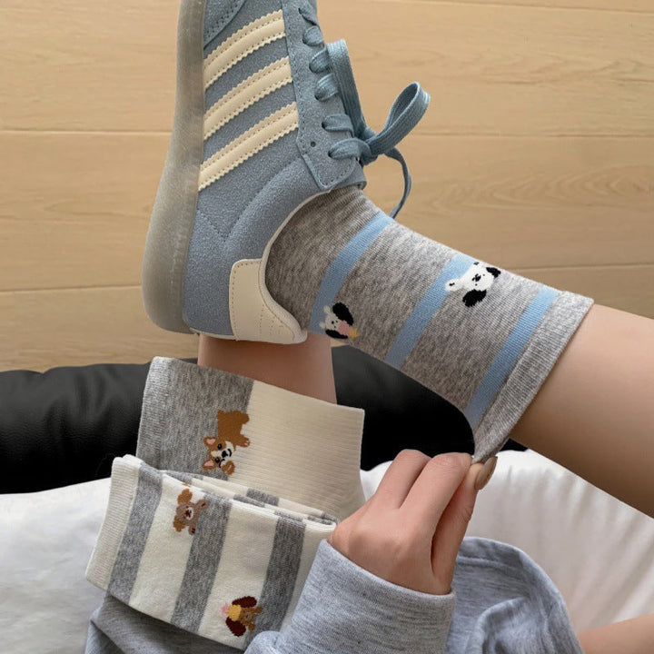 Chaussettes Décontractées À Imprimé Chiot
