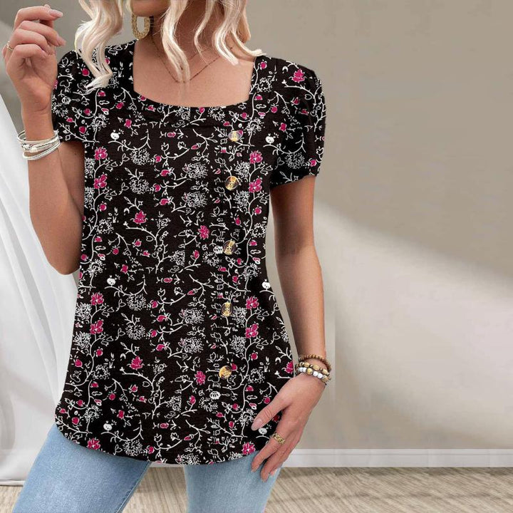 Blouse Vintage À Imprimé Floral