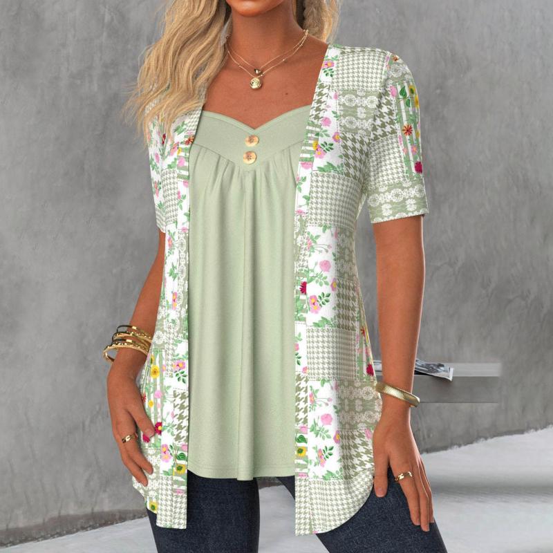 Blouse Élégante À Imprimé Floral