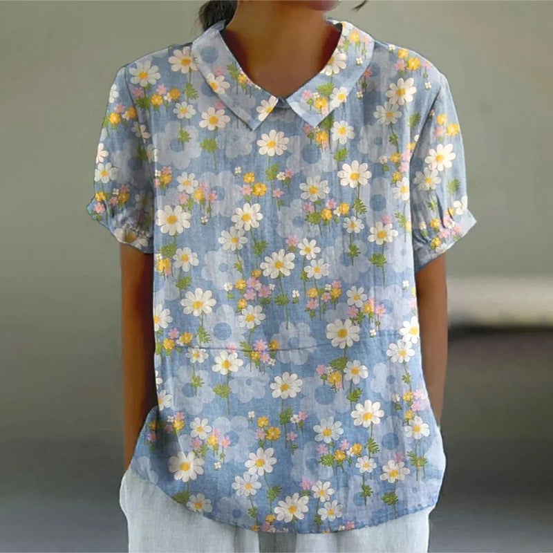 Blouse Décontractée À Imprimé Floral