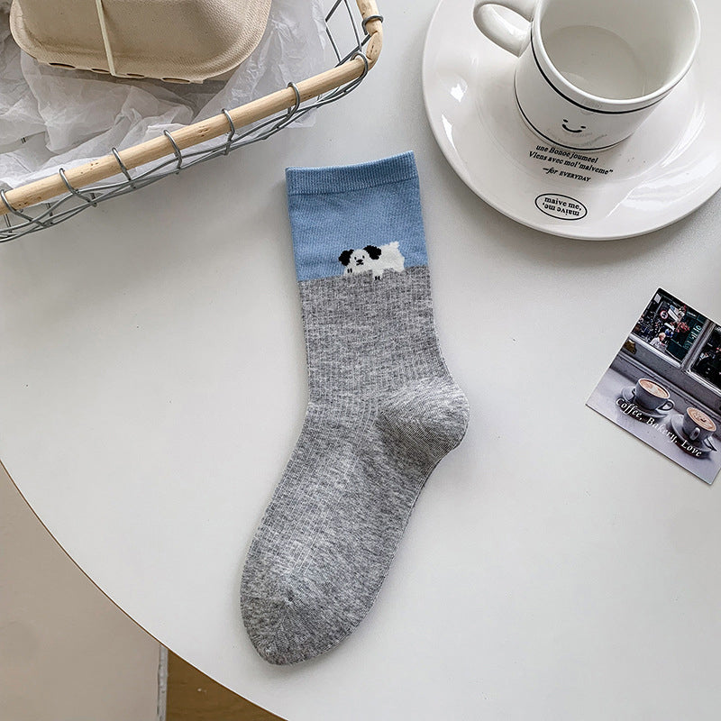 Chaussettes Décontractées À Imprimé Chiot