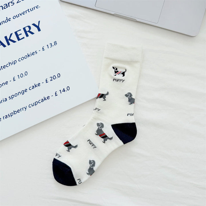 Chaussettes Décontractées À Imprimé Chiot