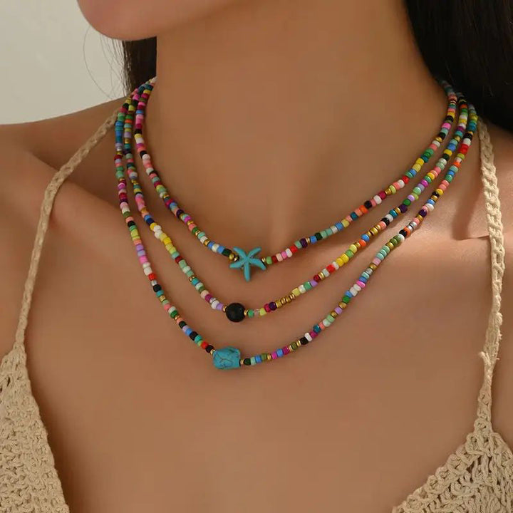 Collier De Perles Colorées Bohème
