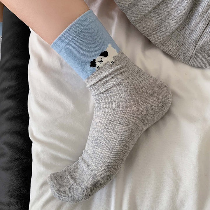 Chaussettes Décontractées À Imprimé Chiot