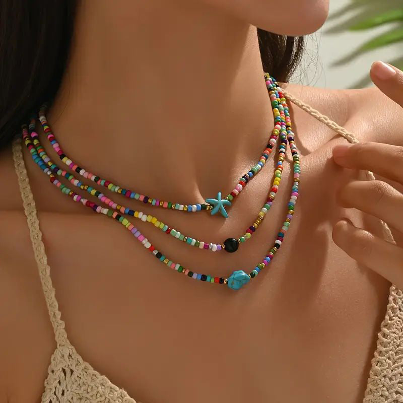 Collier De Perles Colorées Bohème