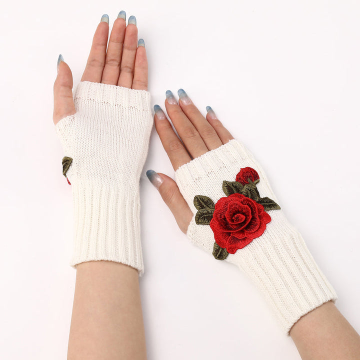 Gants Chauds À Fleurs