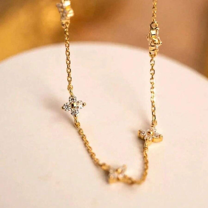 Collier Vintage De Trèfle À Quatre Feuilles