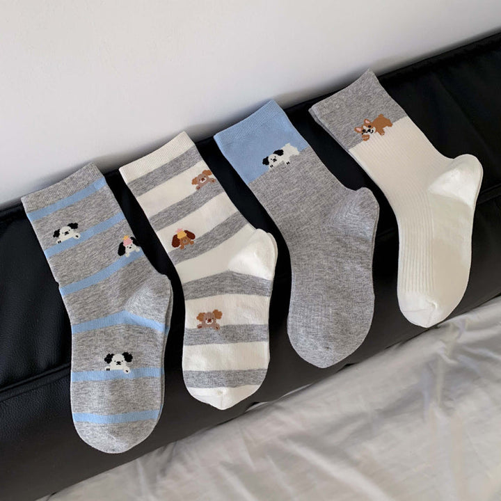 Chaussettes Décontractées À Imprimé Chiot