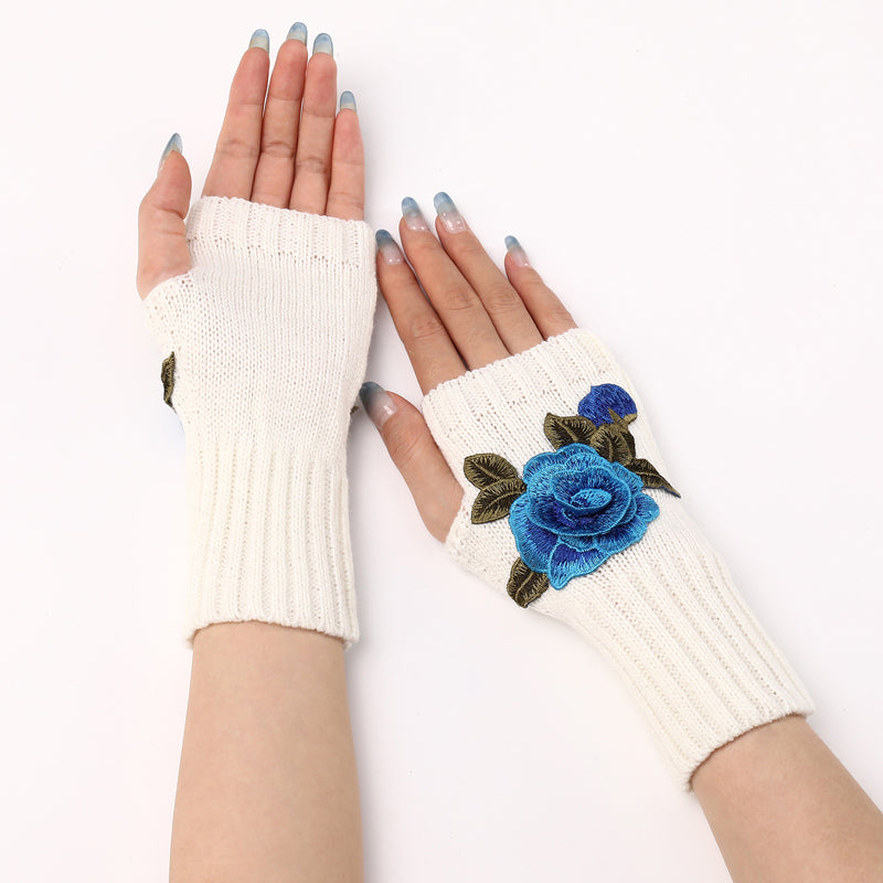 Gants Chauds À Fleurs