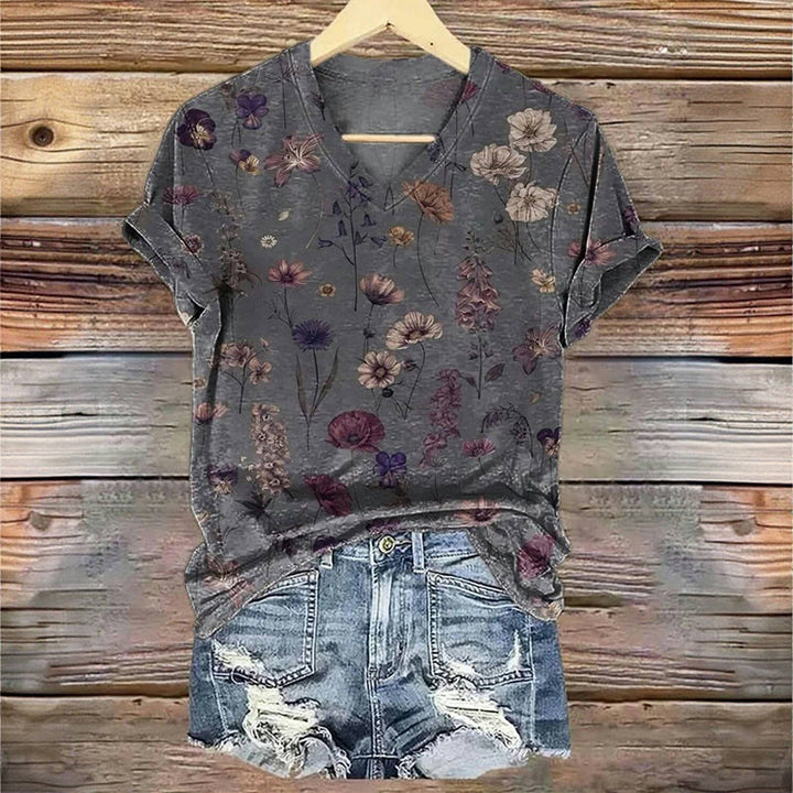 T-Shirt À Imprimé Floral Vintage