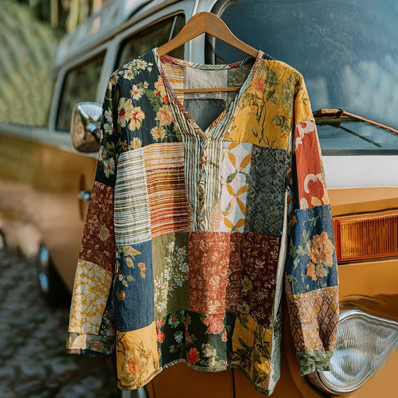 Blouse À Imprimé Floral Vintage