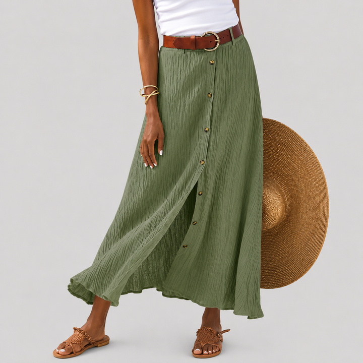 Syndy - Flowing Skirt with Buttons
