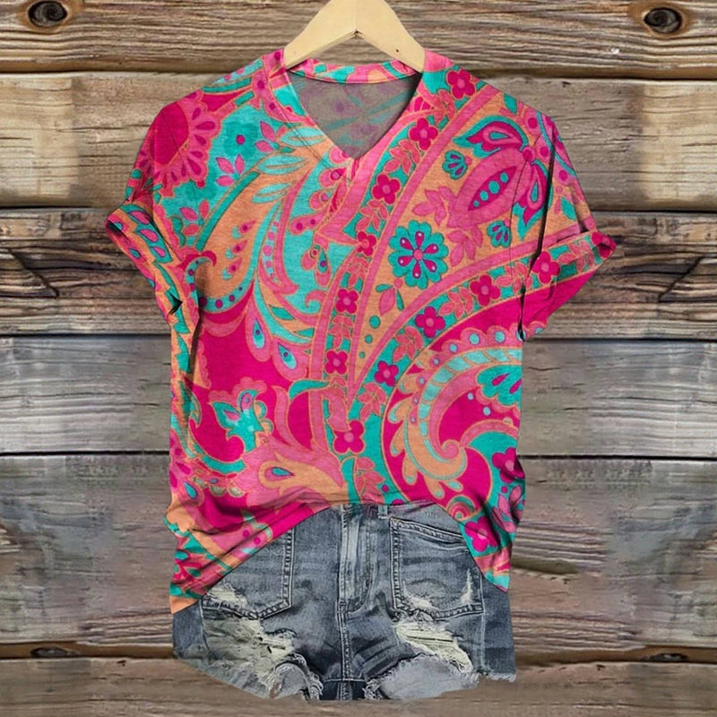 T-Shirt À Imprimé Floral Vintage