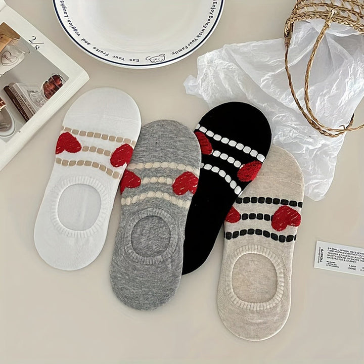 Chaussettes Décontractées À Motif Cœur