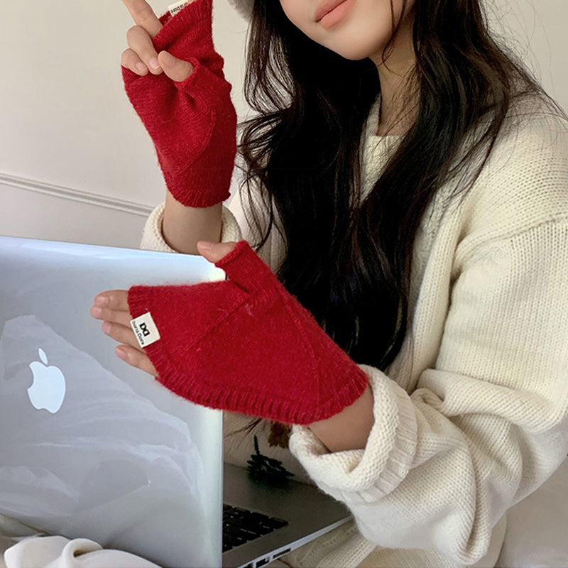 Gants Chauds De Couleur Unie