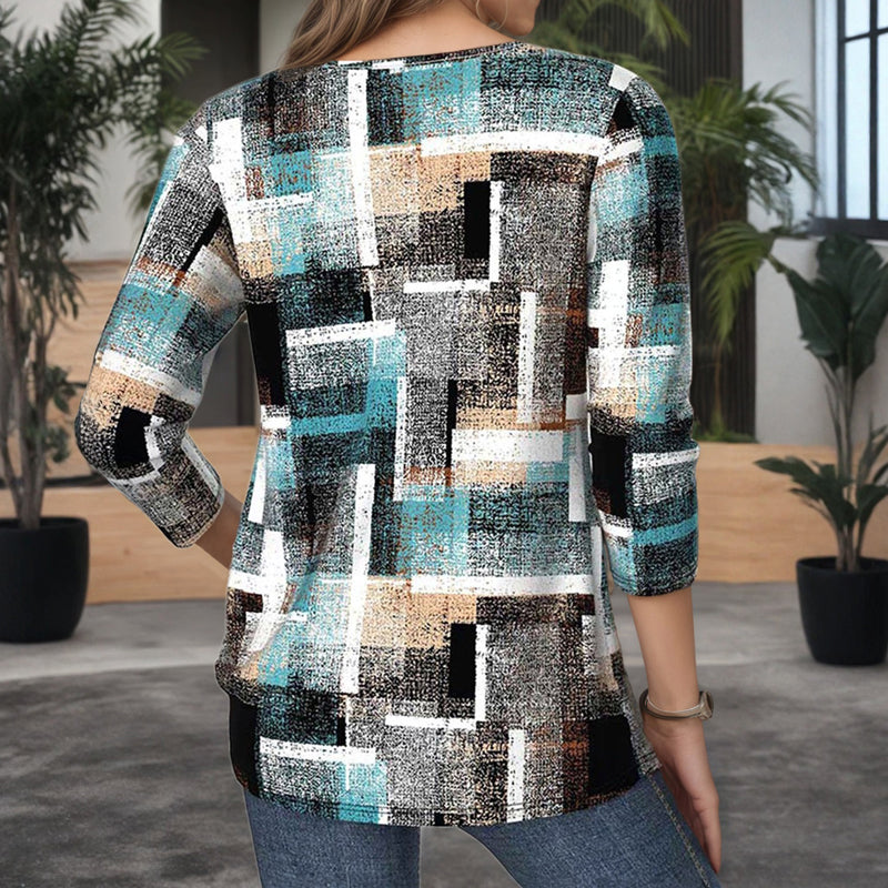 【Manches Longues】Blouse À Carreaux Décontractée