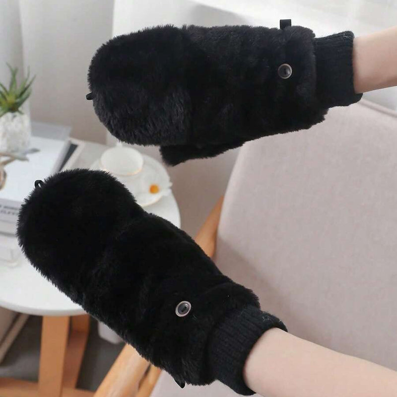 Gants Chauds De Couleur Unie