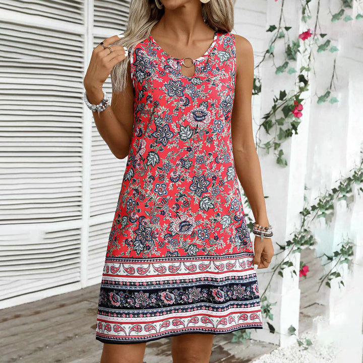 Robe Vintage À Imprimé Ethnique