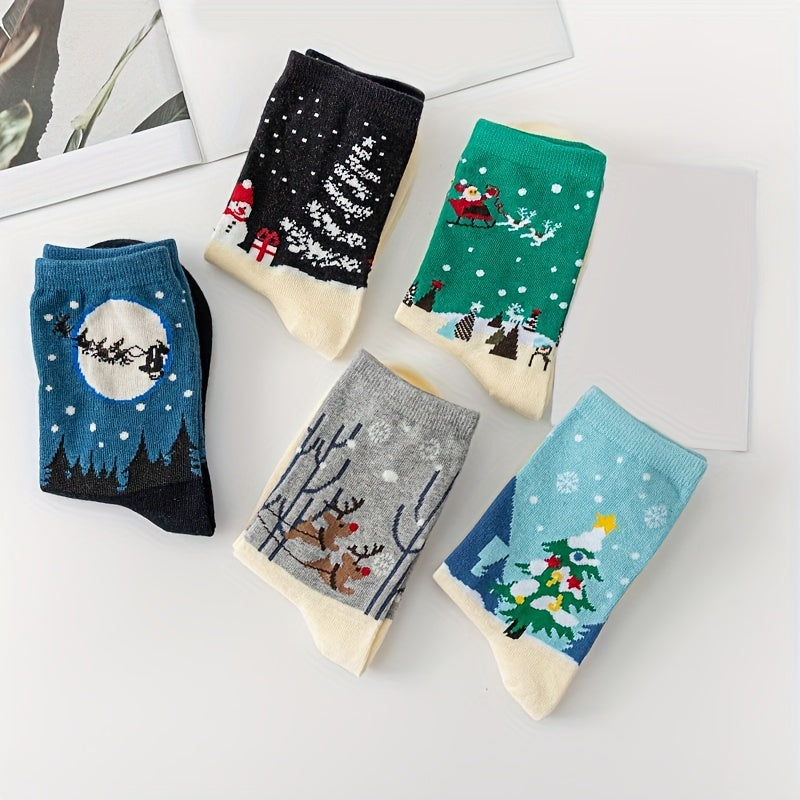 Lot De 5 Paires De Chaussettes De Noël
