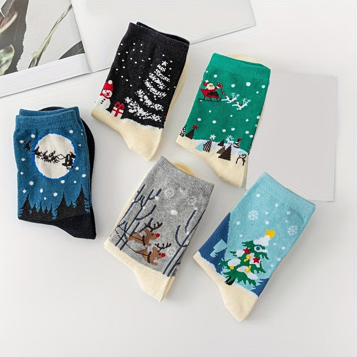 Lot De 5 Paires De Chaussettes De Noël