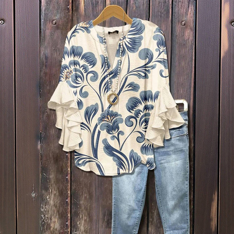 Blouse À Imprimé Floral Vintage