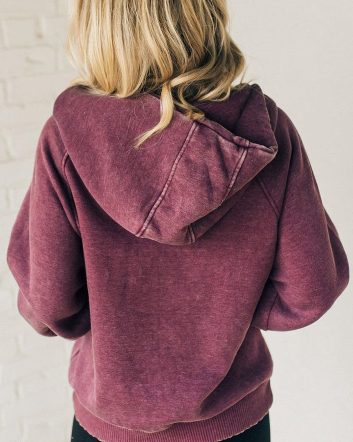 Clare - Acid Washed Fleece Hoodie