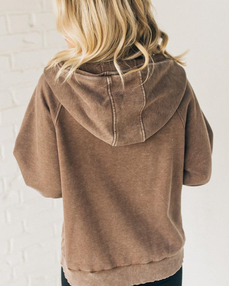 Clare - Acid Washed Fleece Hoodie