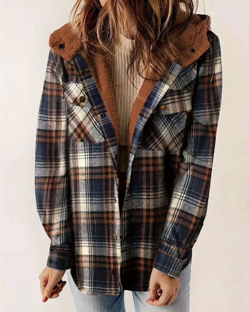Nayla - Plaid Jacket with Comfortable Sherpa Lining