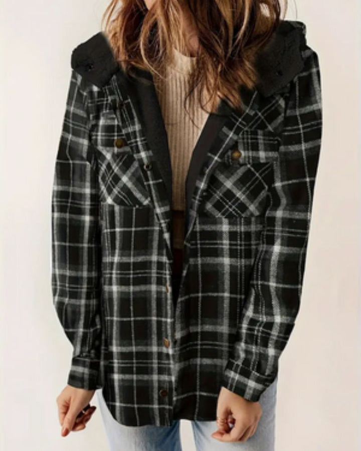 Nayla - Plaid Jacket with Comfortable Sherpa Lining