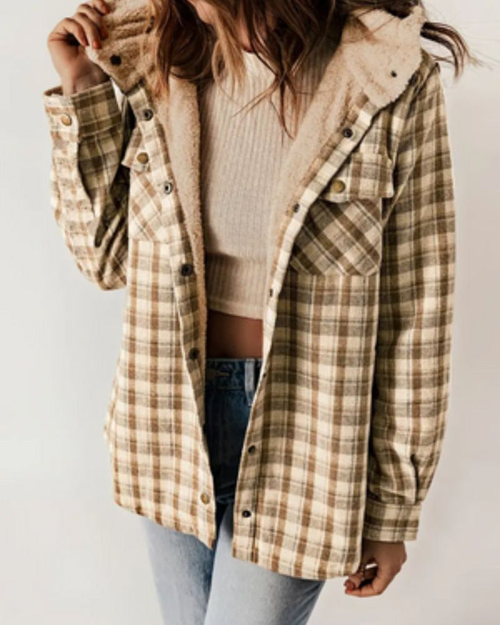 Nayla - Plaid Jacket with Comfortable Sherpa Lining