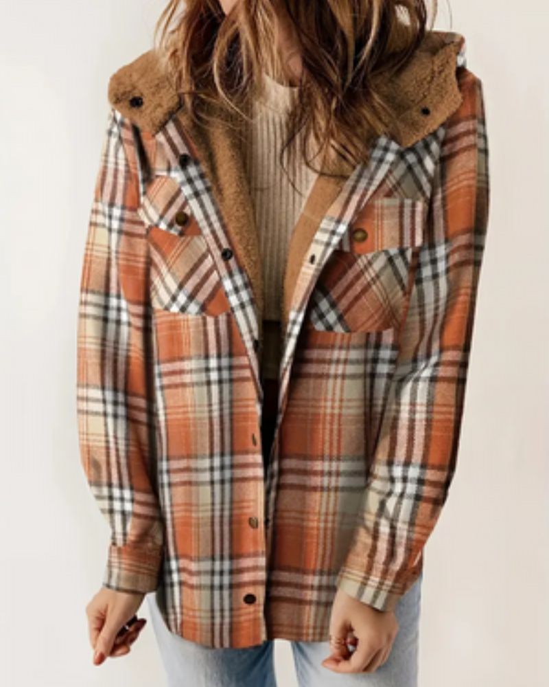 Nayla - Plaid Jacket with Comfortable Sherpa Lining
