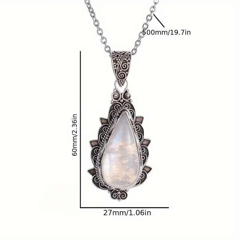 Collier Pendentif Goutte D'Eau Vintage