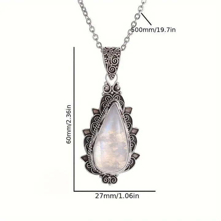 Collier Pendentif Goutte D'Eau Vintage