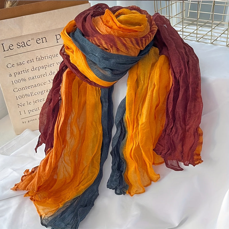 Écharpe Vintage À Blocs De Couleurs